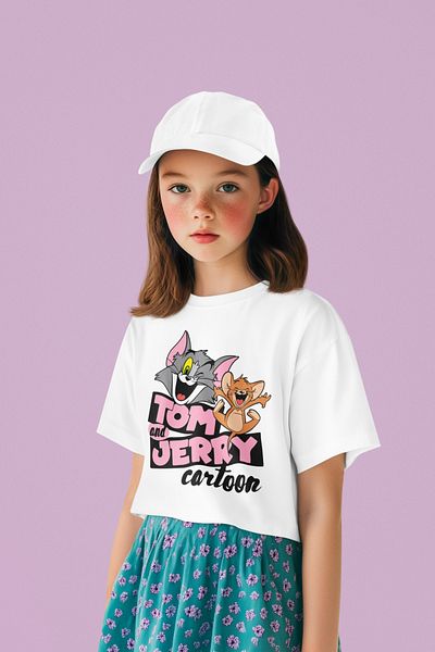 SEVBANO Tricou unisex pentru copii cu desene animate Tom și Jerry (vârsta 1-12)