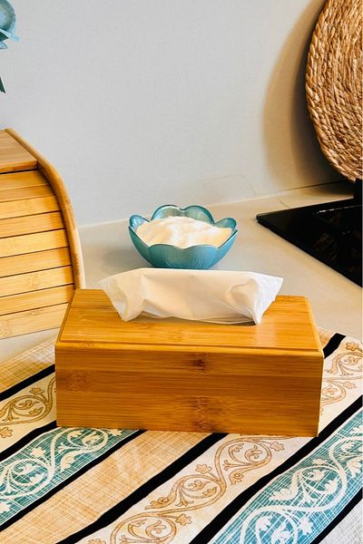 Makri Bamboo Napkin Holder, 23cm X 11cm X 8.5cm Size Natural Bamboo Wood Napkin Holder