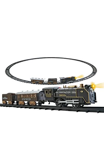 OEM Electric Train with Sounds and Lights, with Tracks, 98 cm, 15 Pieces