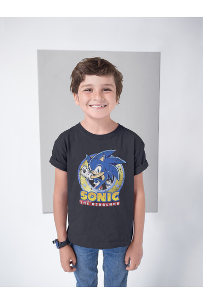 SEVBANO تي شيرت كلاسيكي للأطفال مطبوع عليه رسوم متحركة سونيك ذا هيدجهاج للجنس...