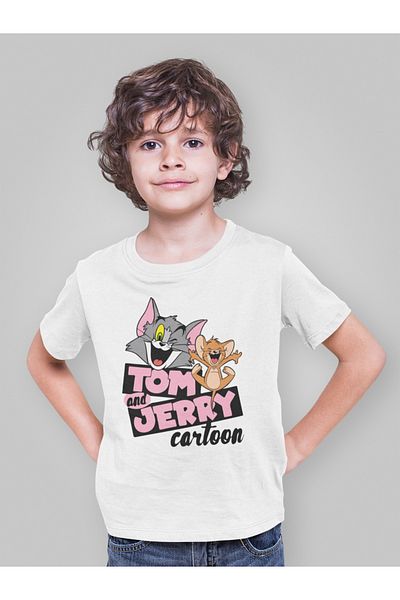 SEVBANO Tricou unisex pentru copii cu desene animate Tom și Jerry (vârsta 1-12)
