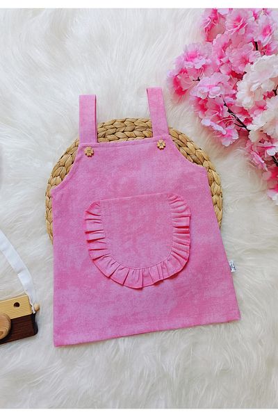 bright moon Girls Linen Slopet Dress