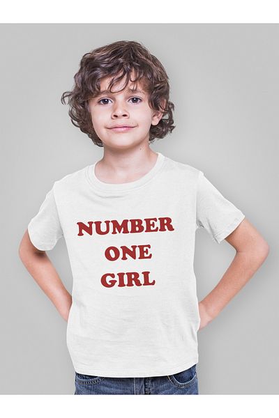 SEVBANO Tricou unisex pentru copii Number One Girl scris (vârsta 1-12)