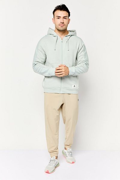 adidas Men Sportswear Fit Long Sleeves Outdoor Full Zip Sweatshirt, Wonder Silver