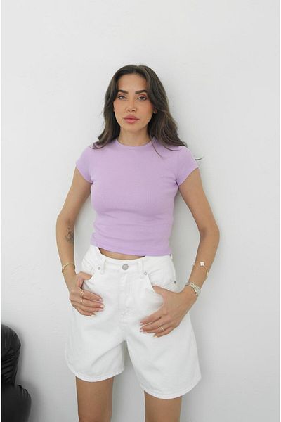 Havoş Tricou liliac Pena Crew Neck Fit