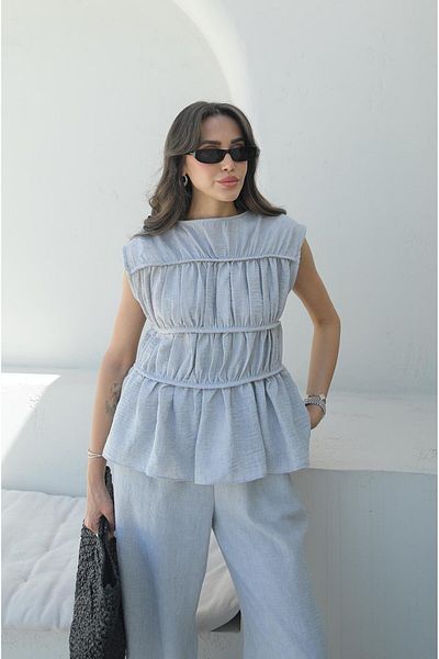 Havoş Gray Layer Blouse Pants Set