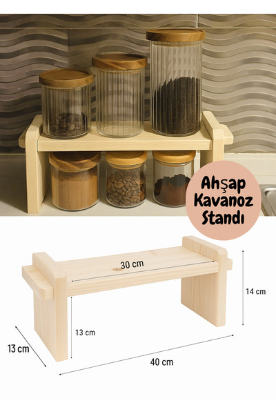 BRE HOME Ahşap Sunum Standı |Çam Ağacından Minimalist Tasarım | Dekoratif Mas...