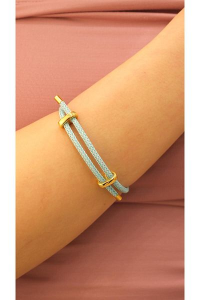 Jerie Gold Adjustable Steel Accessory Detail Rope Bracelet