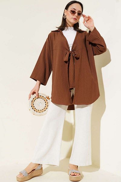 YILMAZBARMAZ Women's Bow Lace Kimono