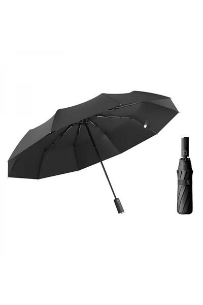 FOXMAG24 Automatic telescopic umbrella, waterproof, UV, windproof, steel/vinyl, black