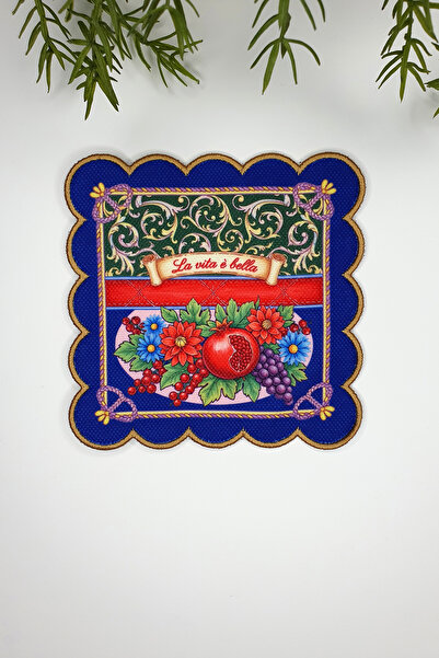 Genel Markalar La Vita E Bella İtalyan Tarzı Tasarımlı Nakış Kenar Kumaş Kokt...