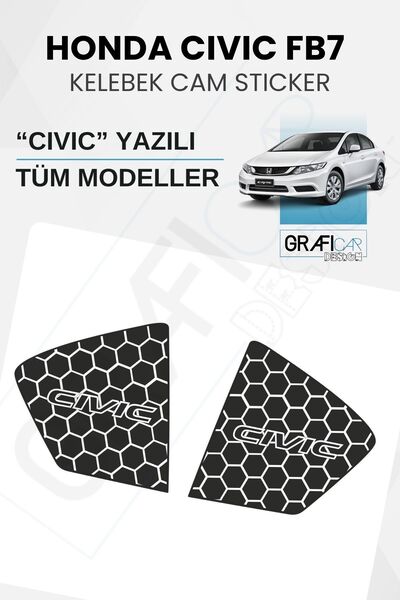 GRAFİCAR Honda Civic Fb7 Compatible Butterfly Glass Sticker Set