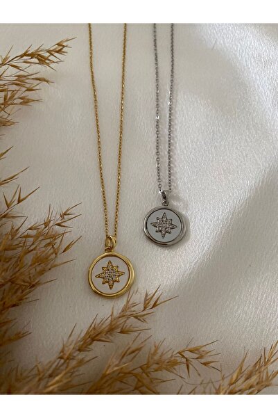 stainless steell قلادة من الفولاذ على شكل نجمة الشمال