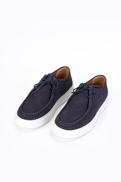 Vantaggio Eagle Navy Blue Nubuck 100% Genuine Leather Men's Casual Shoes