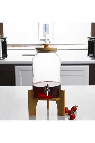 Kosova Bambu Standlı Cam 4 Litre Sebil &şerbetlik