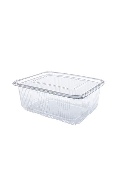 LYOBEST Set 100 caserole transparente din PET, cu capac atasat, 2000 ml