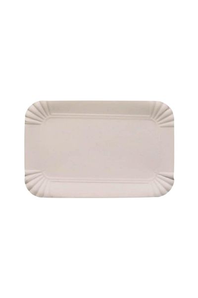 LYOBEST Set of 100 White Cardboard Trays T4, Rectangular, 12.5x16.5 cm, for Confectioneries, Pastries, Fast Food