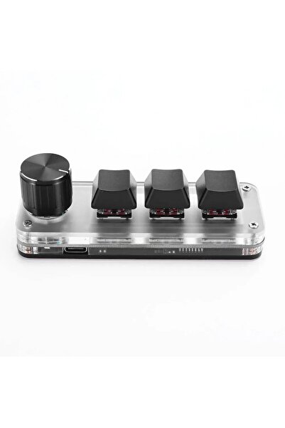 OEM Mini Mechanical Macro Keyboard for Gaming, 3 Keys, 1 Potentiometer, Programmable, USB Connection, Bl