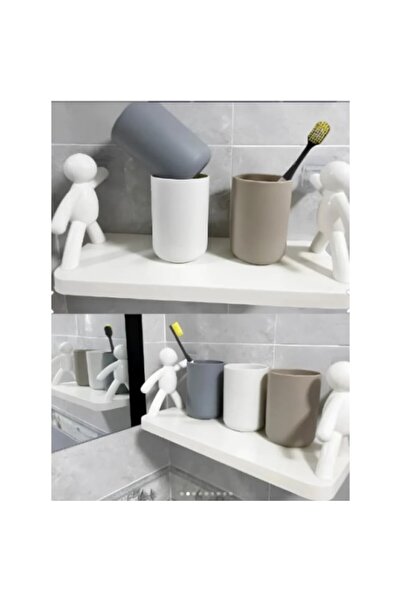 Runaway İnsan Figürlü Yapışkanlı Duvar Rafı Çok Amaçlı Dekoratif Raf Banyo & ...