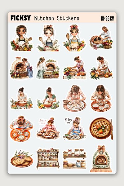 Ficksy Bohemian Summer Pastry Set - 40 Sticker Stickers