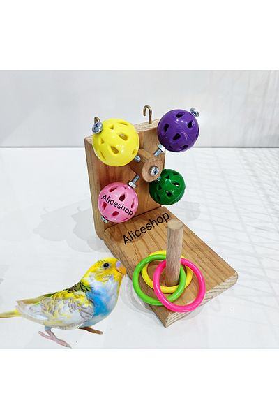 aliceshop Sultan Sevda Paradise Parrot Budgie Bell Collective Rotating Game Platform