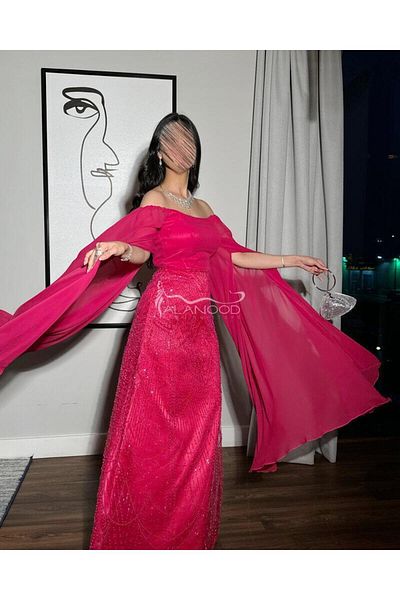 ALANOOD FASHION Fuchsia evening dress designed by Al Anoud