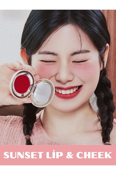 NUNUKO Korean Lip&Cheek Sunset Red Tint - Natural Looking Creamy Tint