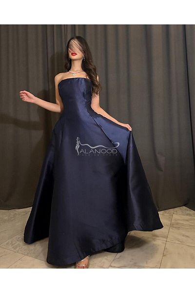 ALANOOD FASHION Ghanj 2-piece Mikado navy dress - The splendor of elegance with Anoud