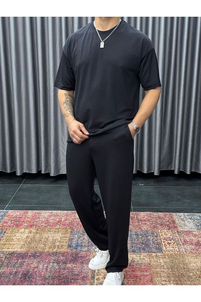 viperkombin Men's Premium T-Shirt Tracksuit Summer 2-Piece Bottom Top Set Lycra