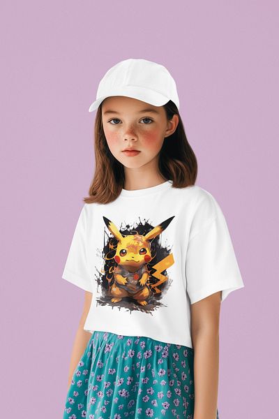 SEVBANO Tricou pentru copii unisex cu desene animate Pokemon Pikaçu (vârsta 1-12)