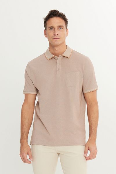 AC&Co / Altınyıldız Classics Pánské nezatahovací bavlněné tričko Comfort Fit Uvolněný střih Norkové tričko Polo s kapsami bez zvlnění