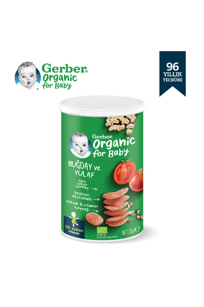 GERBER Organik Buğday Ve Yulaflı Bebek Atıştırmalığı 35g X 2 Adet