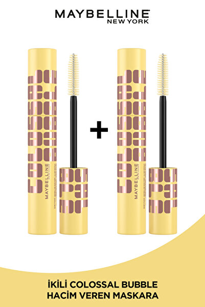 Maybelline New York İkili Colossal Bubble Hacim Veren Maskara Seti- Siyah
