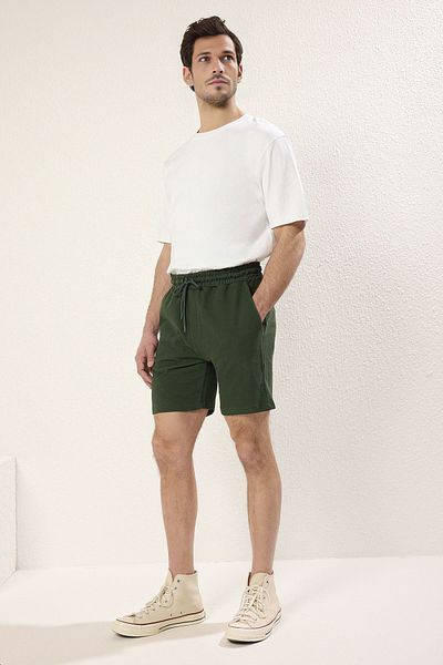 Trendyol Collection Khaki Color Limited Edition - 100% Cotton Textured Shorts Tmnss23Sr00035