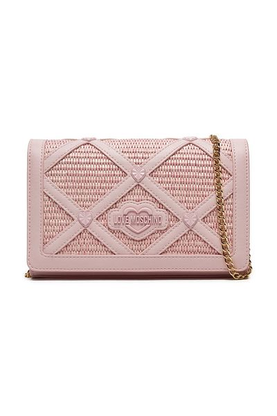 Love Moschino Taška Raffia+Pu+Studs Powder