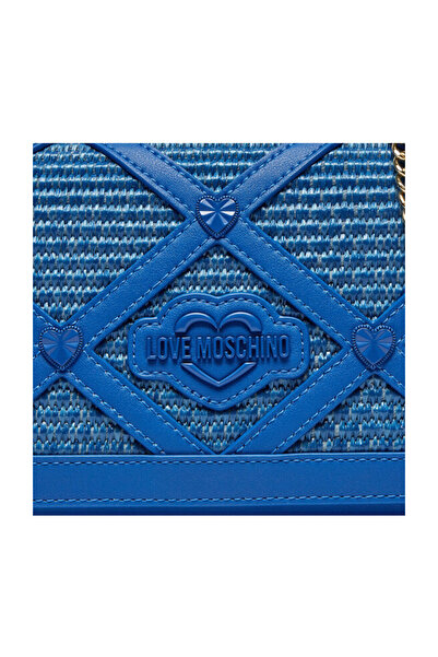 Love Moschino Táska Raffia+Pu+Studs Zaffiro