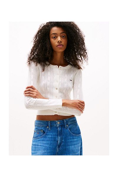 Tommy Hilfiger Kardigan s kulatým výstřihem TJW POINTELLE