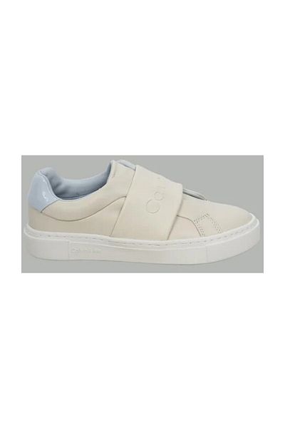 Calvin Klein Dámská gumová podrážka pravá kůže plochý podpatek béžová teniska HW0HW02471-0F6