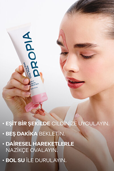 Propia Siyah Nokta,Yağlanma Ve Gözenek Karşıtı Yatıştırıcı Kırmızı Kil Maske Normal ve Hassas Ciltler 100mL