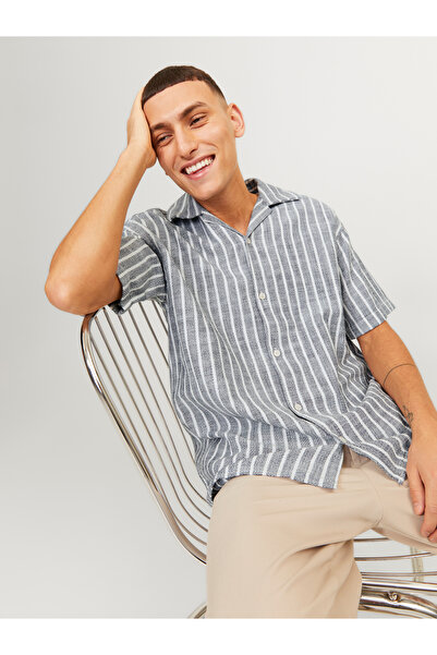 Jack & Jones قميص JWHCABANA مخطط بأكمام قصيرة