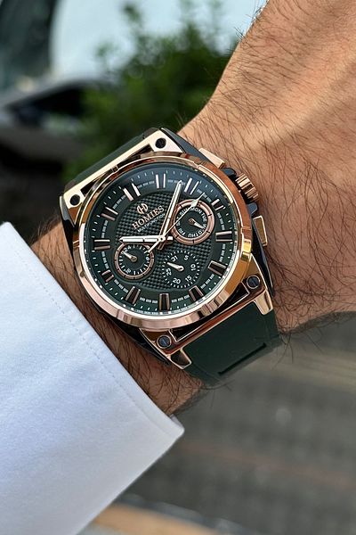Homies MEN'S WRISTWATCH SILICONE CORD 3 ATM WATERPROOF WORKS ALL FUNCTIONS WITH BRACELET GIFT