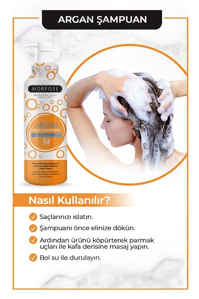 Morfose 1000 ml Argan Hair Shampoo - 2 Pieces