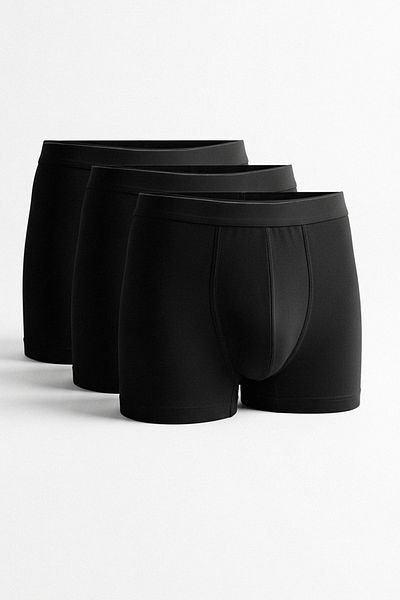 Trendyol Collection 3er-Pack schlichte schwarze Boxershorts - TMNAW20BX0063