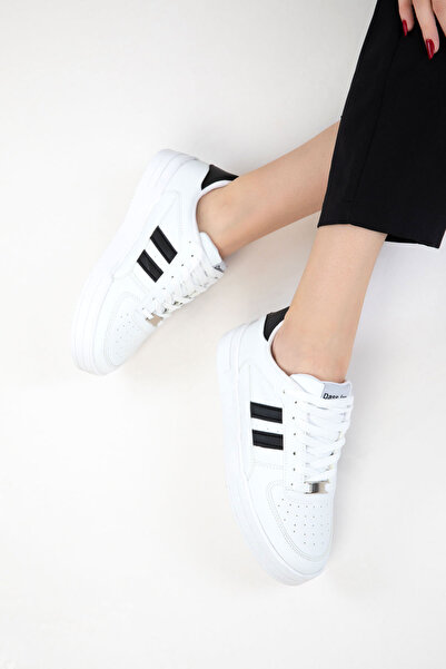 SOHO Weiß-Schwarzer Damen-Sneaker 20677