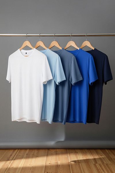 Trendyol Collection 5 db kék-többszínű Slim Fit tok szövetből álló póló csomag - TMNAW20TS0243