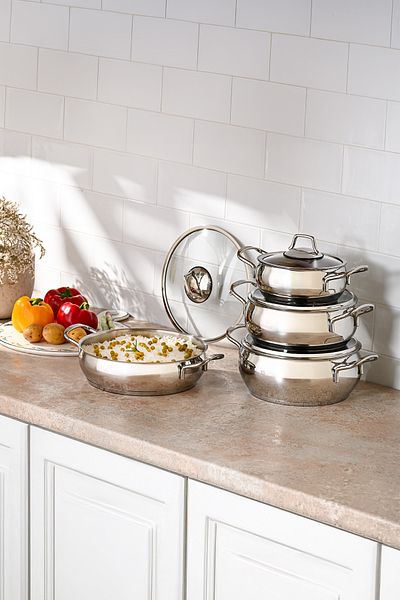 Emsan Cemre Induction Based 8 Piece Steel Cookware Set