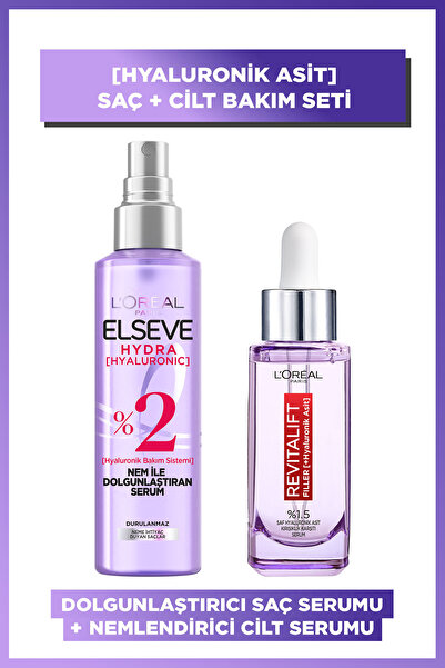 L'Oreal Paris Revitalift Filler %1.5 Hyaluronik Asit Serum & Elseve Hydra Nem...