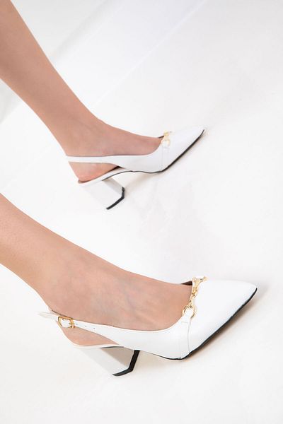 SOHO White Women's Classic Heeled Shoes 20368