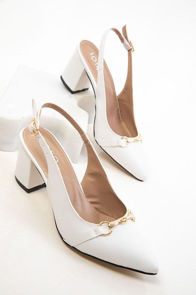 SOHO White Women's Classic Heeled Shoes 20368
