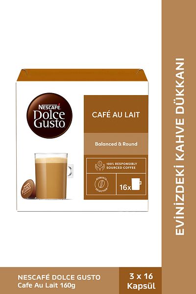 Nescafe Dolce Gusto Coffee Cafe Au Lait 16 Kapsül X 3 Adet